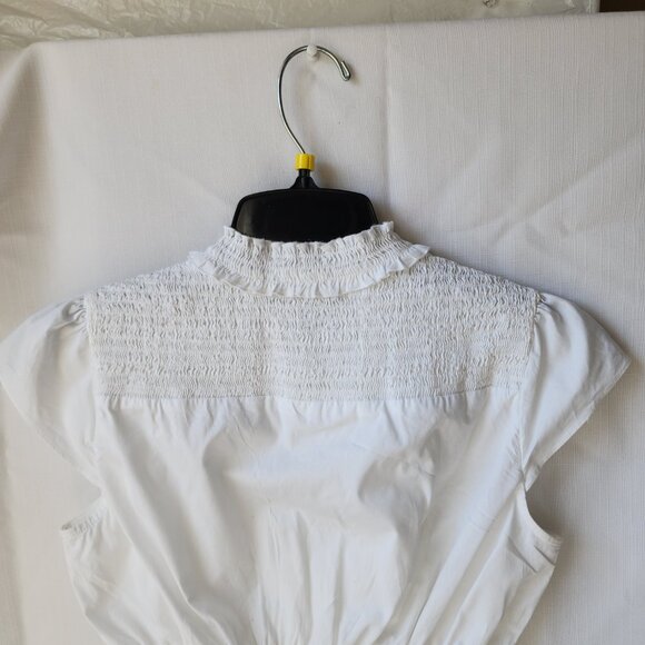 ✨Rampage Vintage White Ruffle Peplum Blouse Women's Size M Elegant Victorian Y2K - Picture 13 of 15